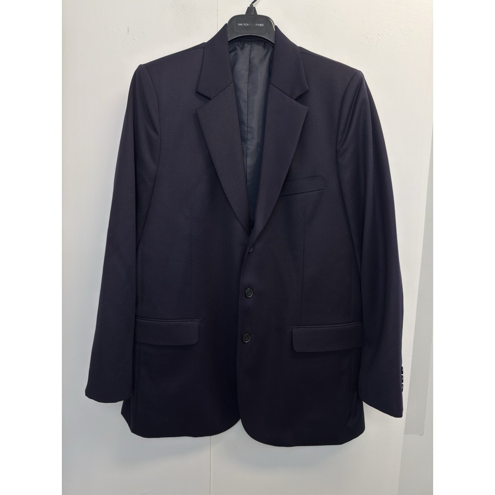 Bespoke Tailored Fit Navy Twill Blazer Jacket‎ Mens 42L Made in USA Lined
